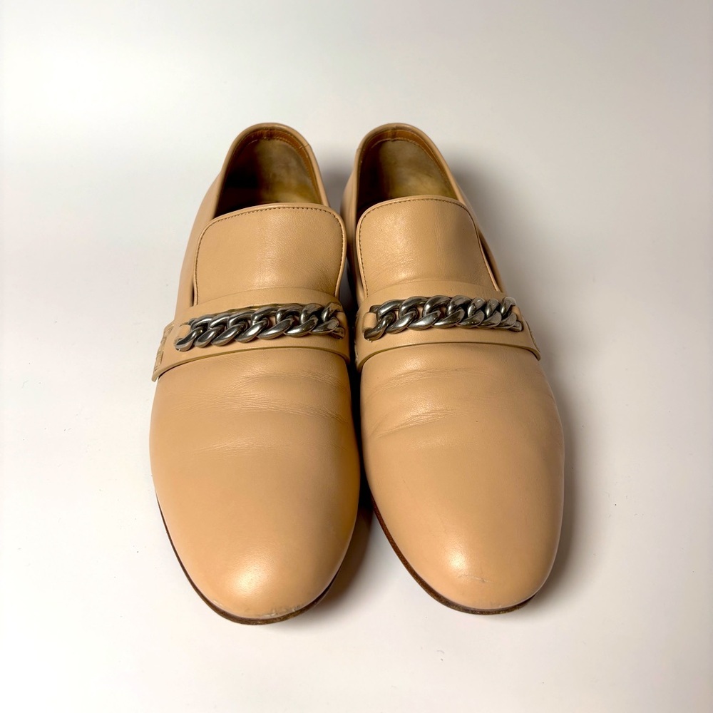 Vintage Celine Cream Leather Chain Loafers – French Designer size 38